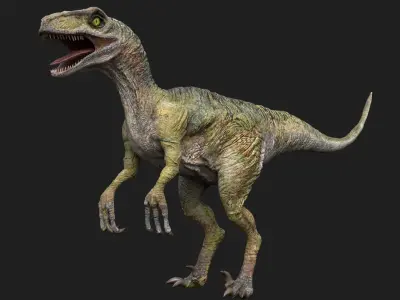  Velociraptor(Animated)(Rigged) 
