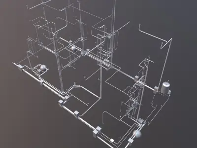 Building system and piping 3D Model Pack