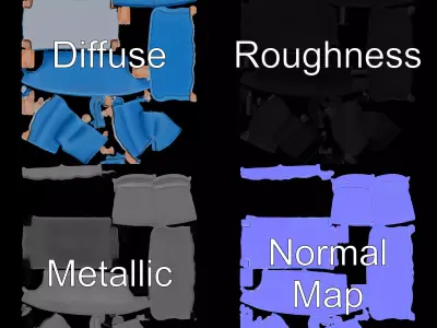 Elegant Blue Sofa model pack Low-poly 3D model