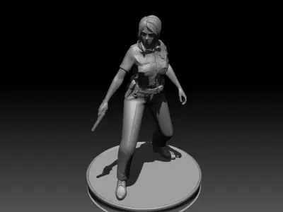  Police Girl for 3d Print 3D print model