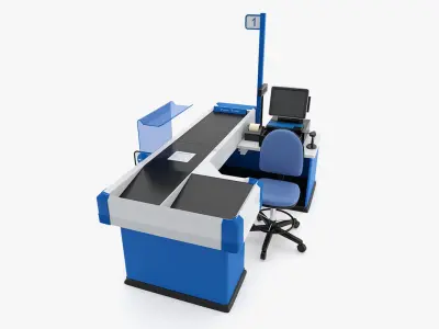 Supermarket - Cash Counter  3D model