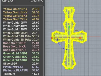 Pave Diamond Cross Necklace 3D print model