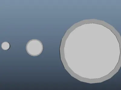 Three spotlights of different sizes Low-poly 3D model