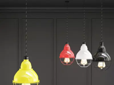Garage retro color lamp 3D model