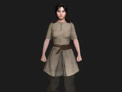 AAA 3D REALISTIC CHARACTER - TEENAGER GIRL JAPANESE ASIAN KOREAN Low-poly 3D model