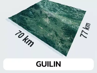 Guilin China City Landscape 3D Model 3D model