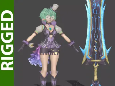 Pandoria 3d Rigged Model 3D model