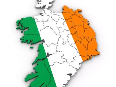3d Political Map of Ireland 3D model