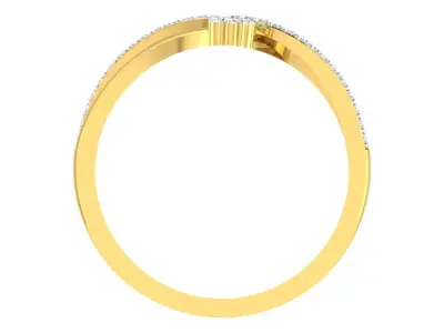 Solitaire Women Engagement Bypass Rings 3D print model 10
