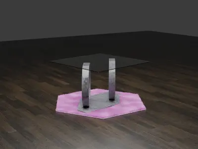 glass table with rug 3D model