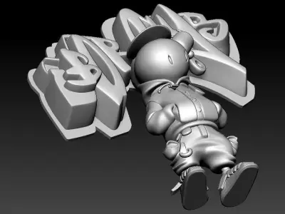 Street Bomb Cartoon Character Pendant STL OBJ Hip Hop Jewelry 3D print model