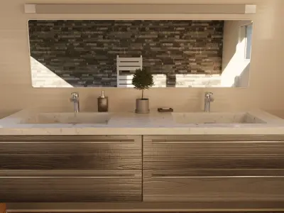 Bathroom scene Low-poly 3D model