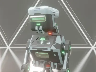 Robot sci fi Low-poly 3D model