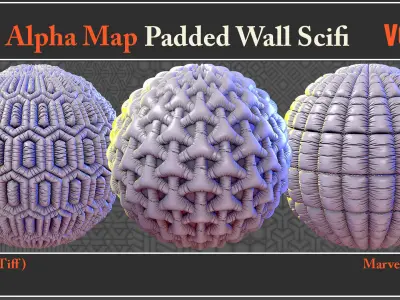 120 Alpha Maps Padded Wall SCIFI Texture