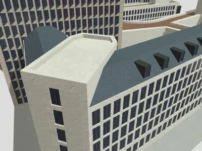 Tower 185 Skyscraper Low Poly PBR Realistic 8K Textures Low-poly 3D model