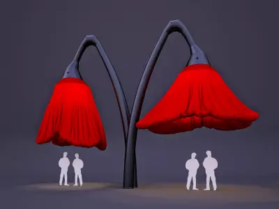 Warde Flower Street Lamp 3D model