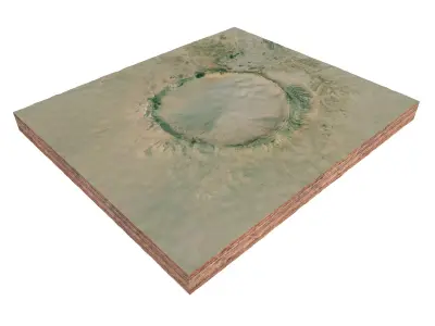 Tenoumer Crater Mauritania 3D model