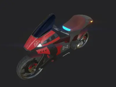 SCI-Fi Speed-Bike Low-poly 3D model