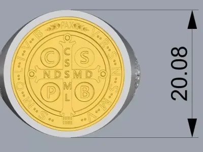 St Benedict Ring  3D print model