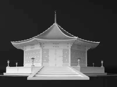 Zenitsu Temple - Demon Slayer architecture 3D model