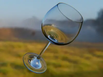 Photorealistic Wine Glass - High Quality Low Poly 3D Model Low-poly 3D model