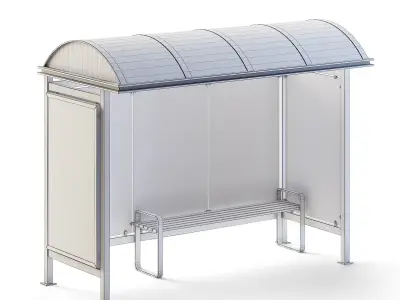 Bus Stop Low-poly 3D model