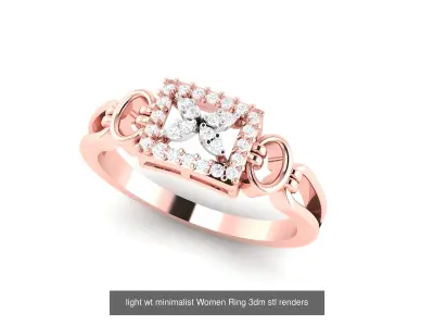 25 light wt minimalist Women Ring 3dm stl renders 3D Model Pack