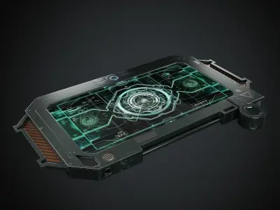 TP-14S78 futuristic tablet Low-poly 3D model