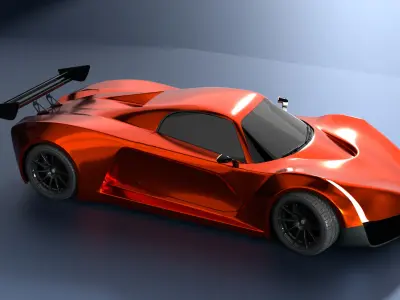 High Performance Sports Car 3D Model  Blender Shaded Low-poly 3D model