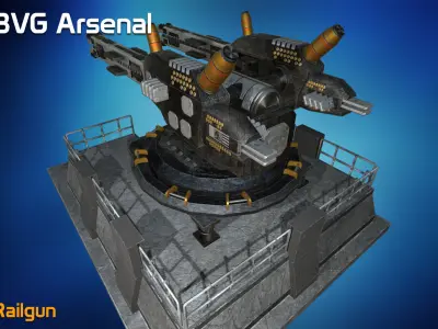 Railgun - HQ Low-poly 3D model