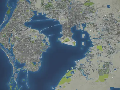 Tampa Bay Low-poly 3D model