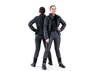 Woman street style 84 Low-poly 3D model