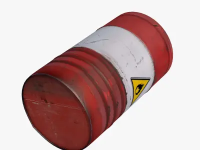 Barrel 3D Low Poly oil 3D model