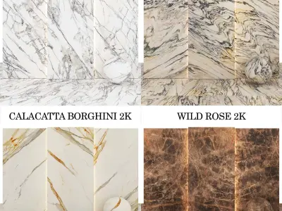Marble 60 - Calacatta Borghini-Primer- WildRose-Fantastic Arni Texture