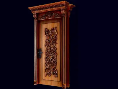 THE DOOR ornate wooden 3D model