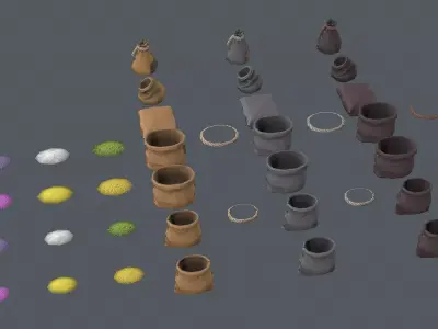 Stylized Sack Low-poly 3D model