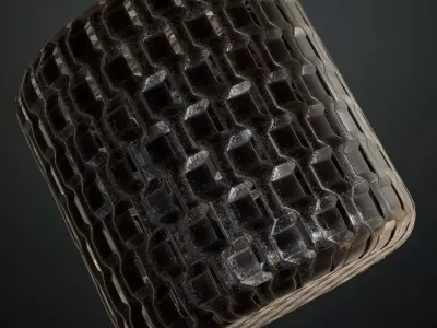 Dirty Black Metal Grill PBR Seamless Texture