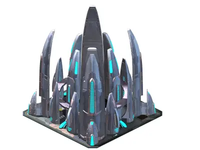 Mechanical construction - spaceship maintenance 3D model