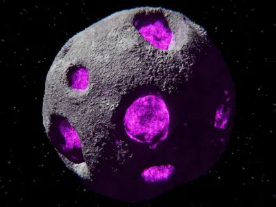 Molten Core Asteroid - Procedural Sci-Fi Rock Model 3D model