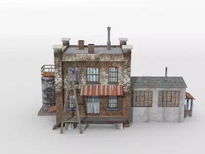 OLD FACTORY BUILDING Low-poly 3D model by hespasoft
