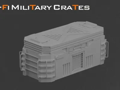 20 Sci-fi Military Crates  3D model