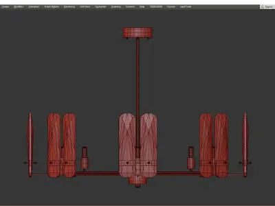 Blue Marine Chandelier Low-poly 3D model