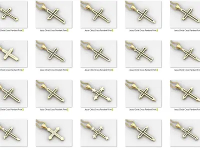 100 Cross Pendant Jewelry Light Gold New Design Bulk Discount 3D print model