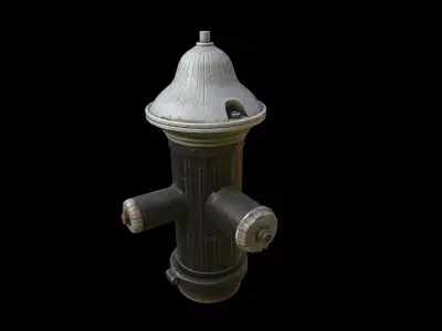 Realistic US Fire Hydrant Low-poly 3D model