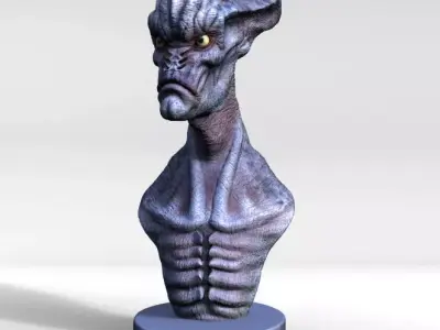 Alien Creature Potrait 3D print model
