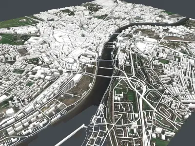 Cityscape New Castle USA 3D model