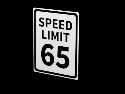 Street Sign Rectangle Tall Low-poly 3D model