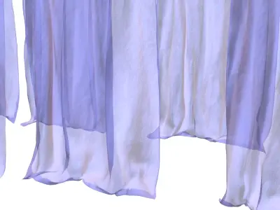 Sheer Curtains Low-poly 3D model