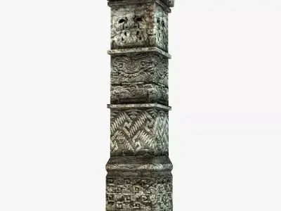 Low poly ancient column Low-poly 3D model