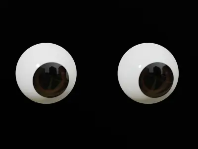 Dark Brown Cartoon Eyes Low-poly 3D model